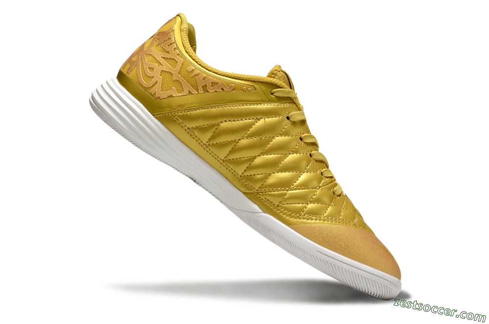 Nike Lunar Gato 2 IC Low-Tops Soccer Shoes - Gold/Black/White 4