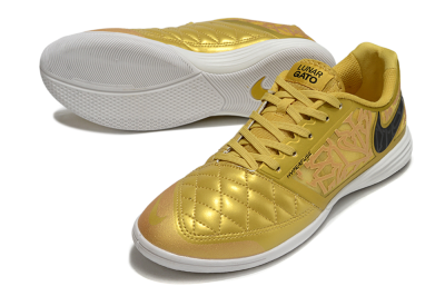 Nike Lunar Gato 2 IC Low-Tops Soccer Shoes - Gold/Black/White
