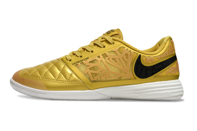 Nike Lunar Gato 2 IC Low-Tops Soccer Shoes - Gold/Black/White