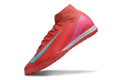 Nike Air Zoom Mercurial Superfly 10 Elite TF High-Tops Soccer Shoes - Red/Jade/Pink