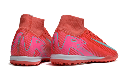 Nike Air Zoom Mercurial Superfly 10 Elite TF High-Tops Soccer Shoes - Red/Jade/Pink