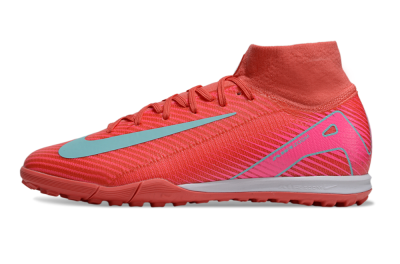 Nike Air Zoom Mercurial Superfly 10 Elite TF High-Tops Soccer Shoes - Red/Jade/Pink