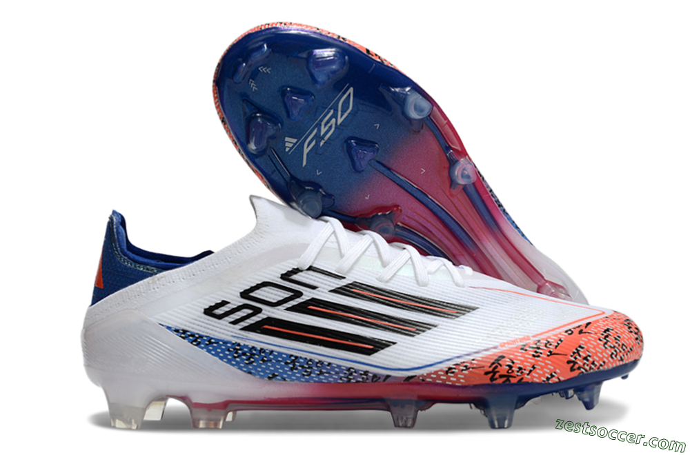 Adidas F50 Elite FG Low-Tops Soccer Cleats - White/Red/Blue 0