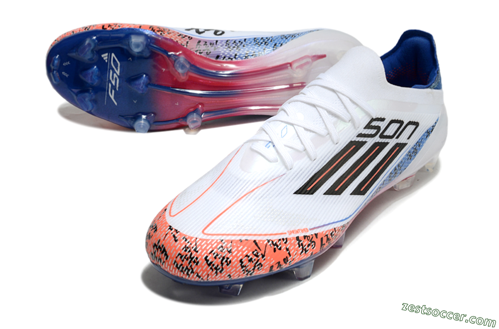 Adidas F50 Elite FG Low-Tops Soccer Cleats - White/Red/Blue 3