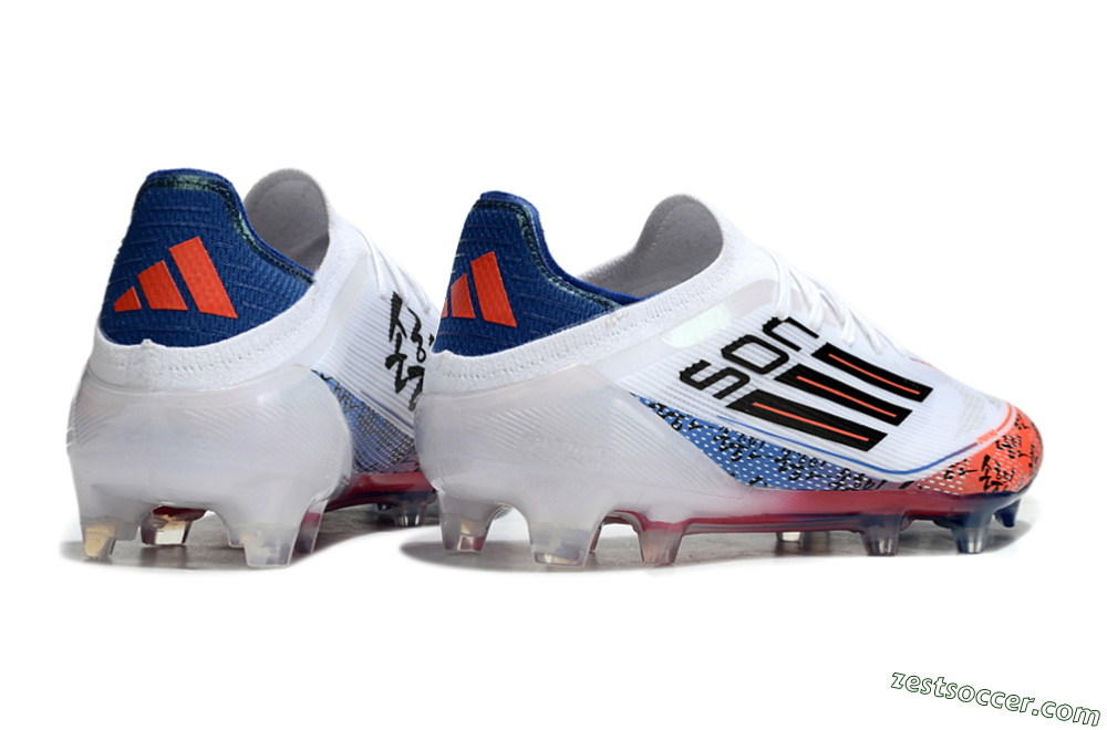 Adidas F50 Elite FG Low-Tops Soccer Cleats - White/Red/Blue 6