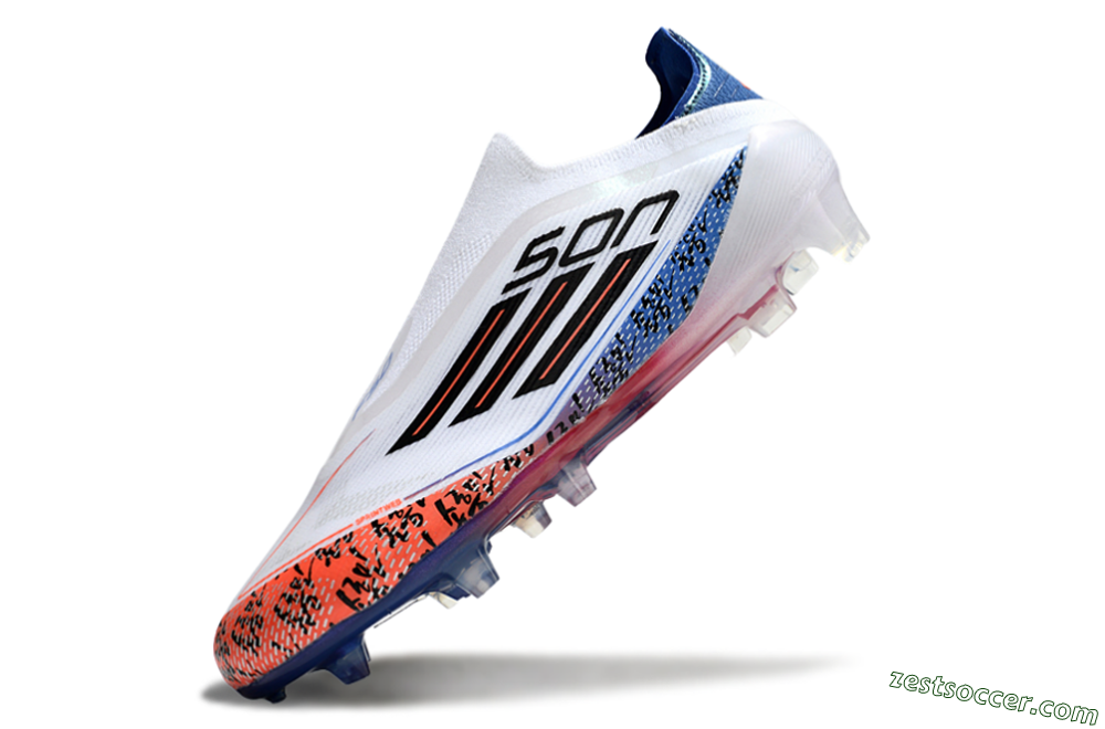 Adidas F50 Elite Laceless FG Low-Tops Soccer Cleats - White/Red/Blue 5