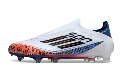 Adidas F50 Elite Laceless FG Low-Tops Soccer Cleats - White/Red/Blue
