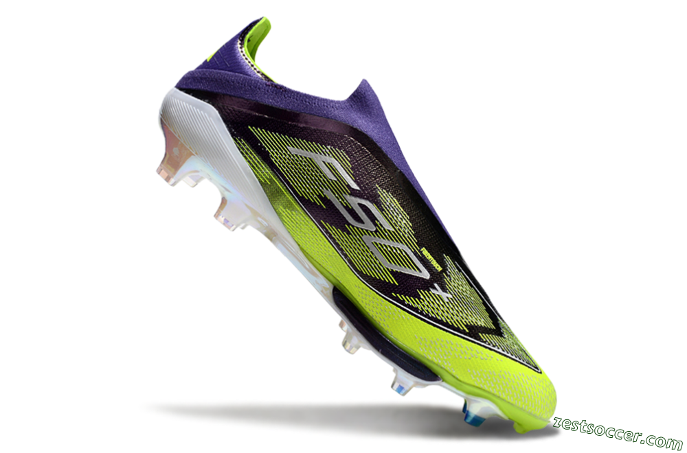 Adidas F50+ Elite Lightstrike Pro Laceless FG Low-Tops Soccer Cleats - Purple/Yellow/White 4