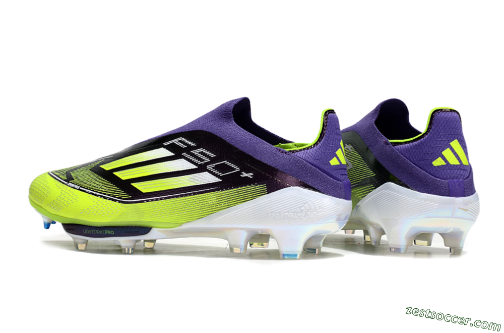 Adidas F50+ Elite Lightstrike Pro Laceless FG Low-Tops Soccer Cleats - Purple/Yellow/White 6