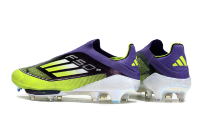 Adidas F50+ Elite Lightstrike Pro Laceless FG Low-Tops Soccer Cleats - Purple/Yellow/White