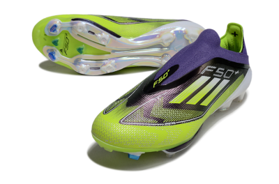Adidas F50+ Elite Lightstrike Pro Laceless FG Low-Tops Soccer Cleats - Purple/Yellow/White