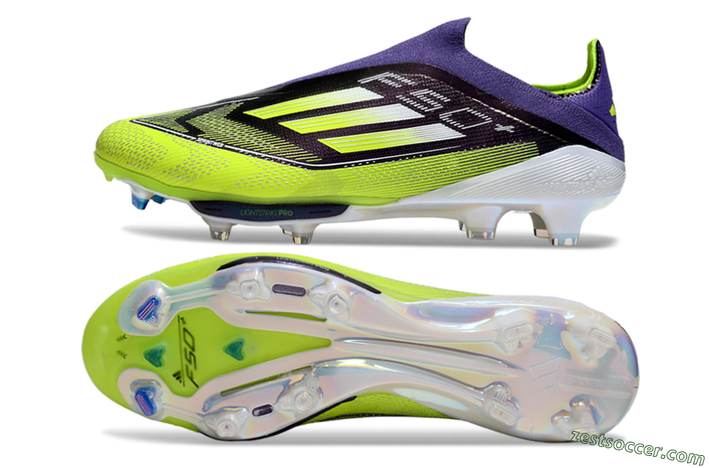 Adidas F50+ Elite Lightstrike Pro Laceless FG Low-Tops Soccer Cleats - Purple/Yellow/White 1