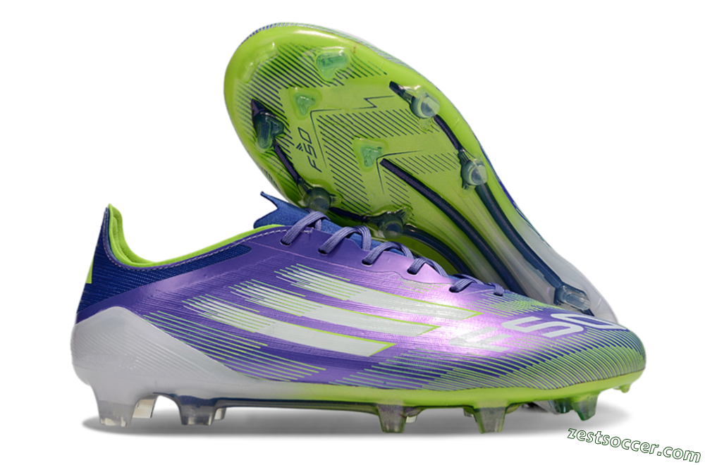 Adidas F50 Elite FG Low-Tops Soccer Cleats - Purple/Yellow/White 0