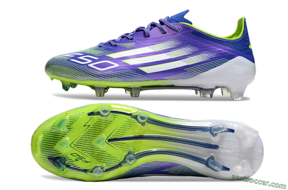 Adidas F50 Elite FG Low-Tops Soccer Cleats - Purple/Yellow/White 1