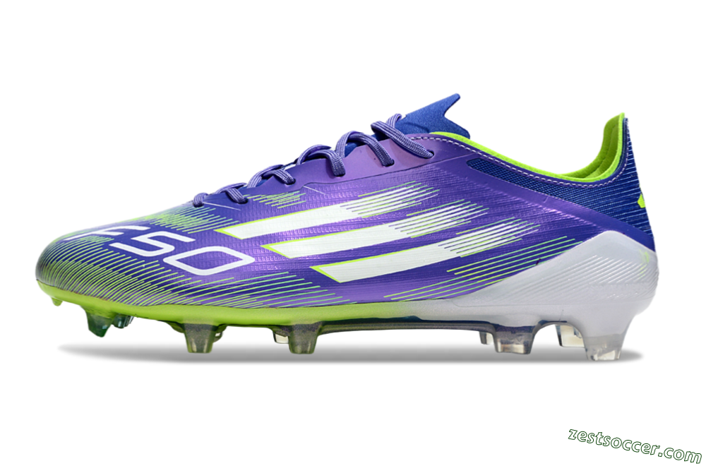Adidas F50 Elite FG Low-Tops Soccer Cleats - Purple/Yellow/White 2