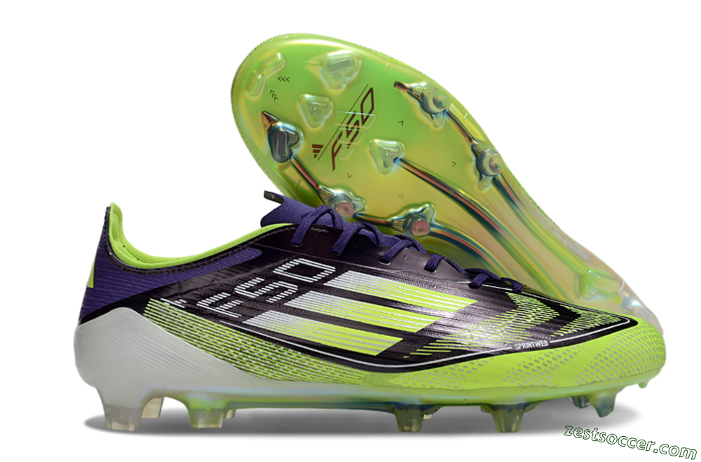 Adidas F50 Elite FG Low-Tops Soccer Cleats - Purple/Yellow/White 0