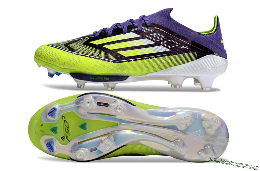 Adidas F50+ Elite Lightstrike Pro FG Low-Tops Soccer Cleats - Purple/Yellow/White 1