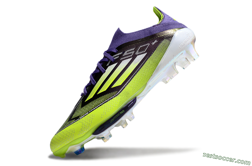 Adidas F50+ Elite Lightstrike Pro FG Low-Tops Soccer Cleats - Purple/Yellow/White 5