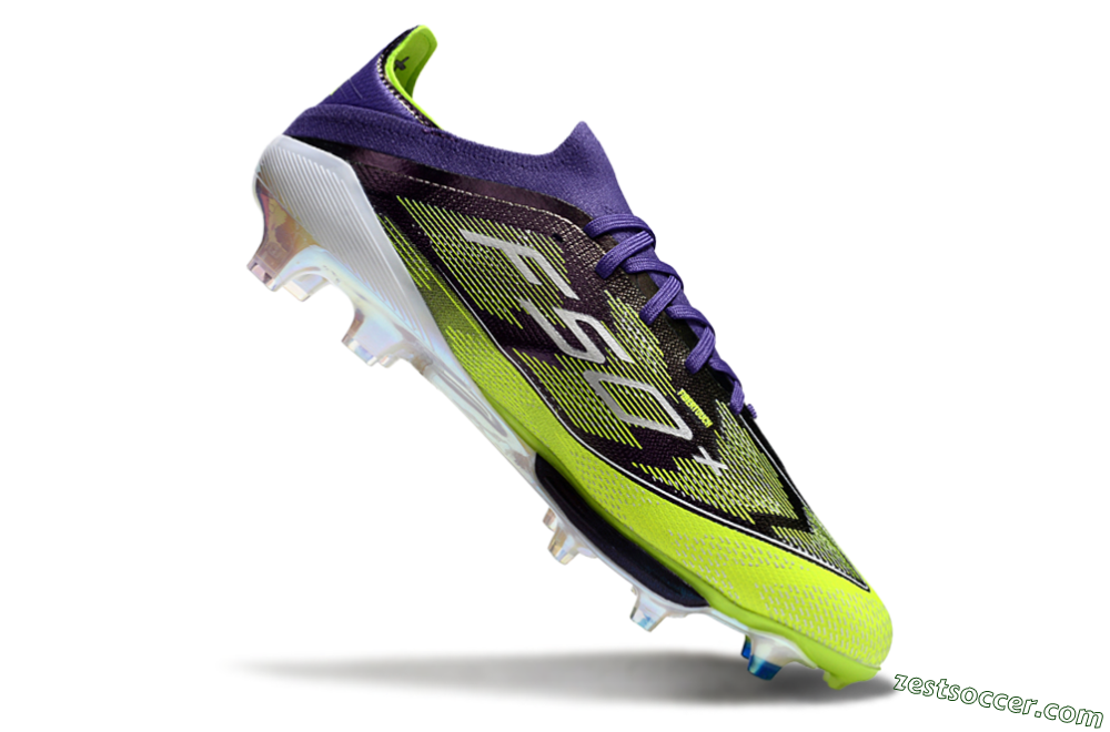 Adidas F50+ Elite Lightstrike Pro FG Low-Tops Soccer Cleats - Purple/Yellow/White 4