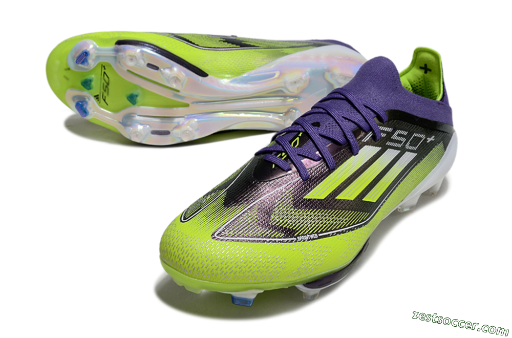 Adidas F50+ Elite Lightstrike Pro FG Low-Tops Soccer Cleats - Purple/Yellow/White 3