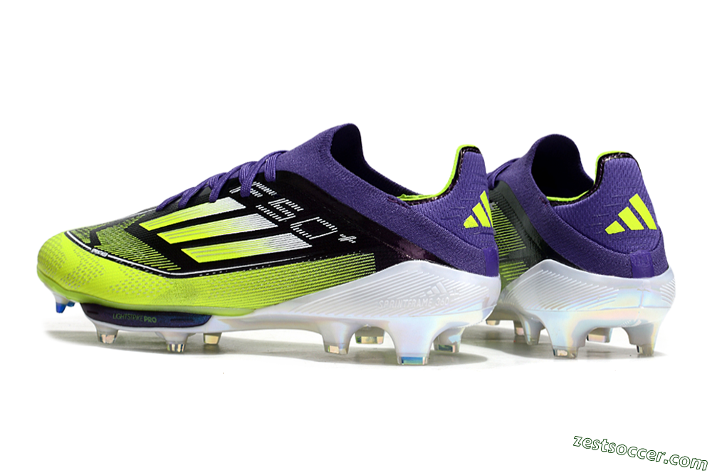 Adidas F50+ Elite Lightstrike Pro FG Low-Tops Soccer Cleats - Purple/Yellow/White 6