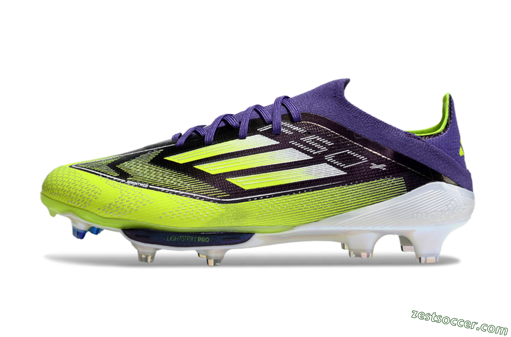 Adidas F50+ Elite Lightstrike Pro FG Low-Tops Soccer Cleats - Purple/Yellow/White 2