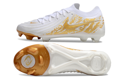 Nike Phantom GX Elite FG Low-Tops Soccer Cleats - White/Gold