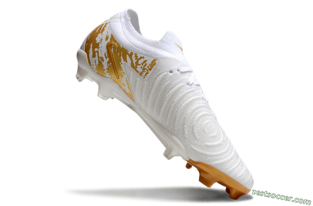Nike Phantom GX Elite FG Low-Tops Soccer Cleats - White/Gold 4