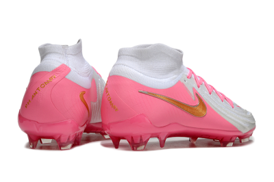 Nike Phantom Luna Elite NU FG High-Tops Soccer Cleats - White/Pink/Gold