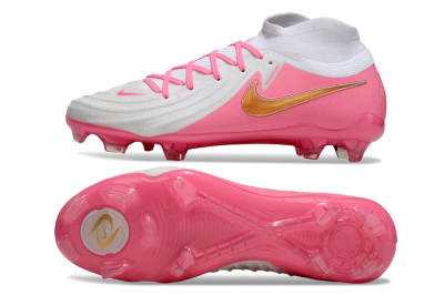 Nike Phantom Luna Elite NU FG High-Tops Soccer Cleats - White/Pink/Gold