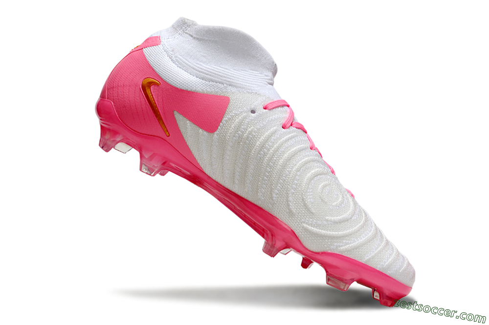 Nike Phantom Luna Elite NU FG High-Tops Soccer Cleats - White/Pink/Gold 3