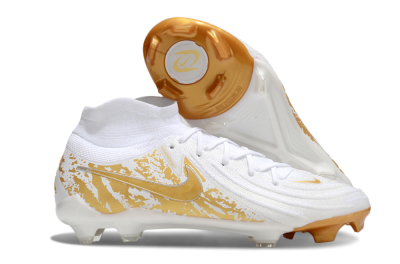 Nike Phantom Luna Elite NU FG High-Tops Soccer Cleats - White/Gold
