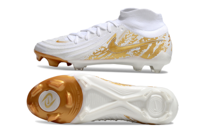 Nike Phantom Luna Elite NU FG High-Tops Soccer Cleats - White/Gold