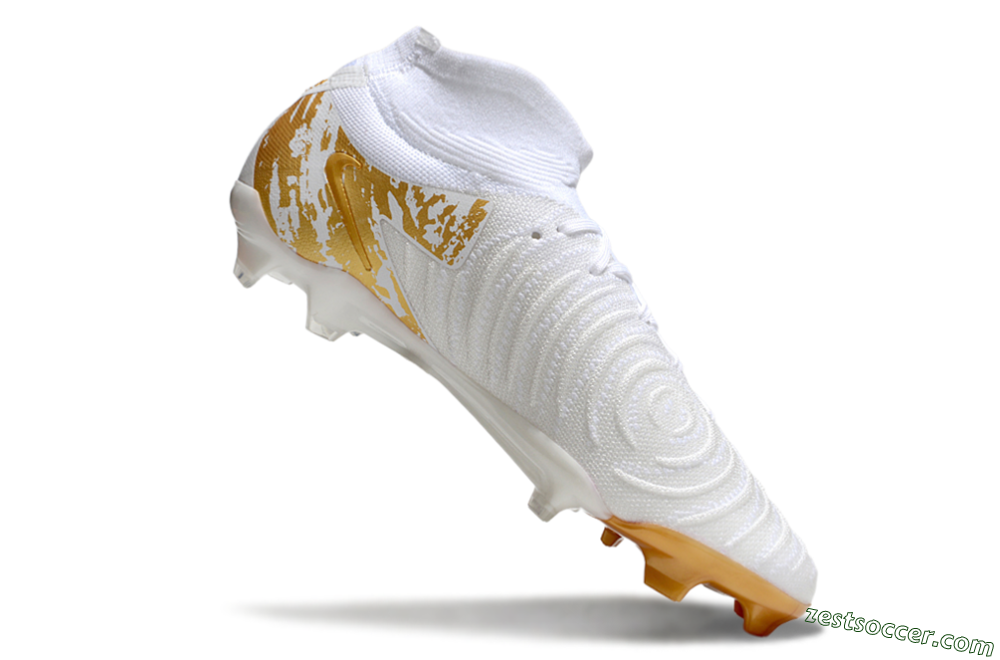 Nike Phantom Luna Elite NU FG High-Tops Soccer Cleats - White/Gold 4