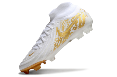 Nike Phantom Luna Elite NU FG High-Tops Soccer Cleats - White/Gold