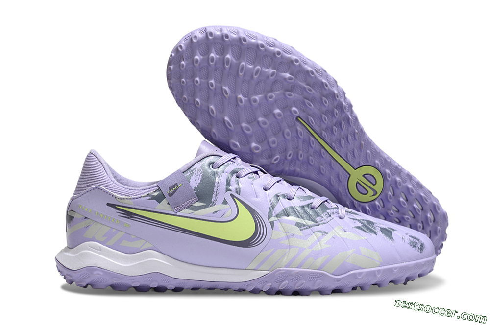 Nike Tiempo Legend 10 Academy TF Low-Tops Soccer Shoes - Purple/Yellow/White 0
