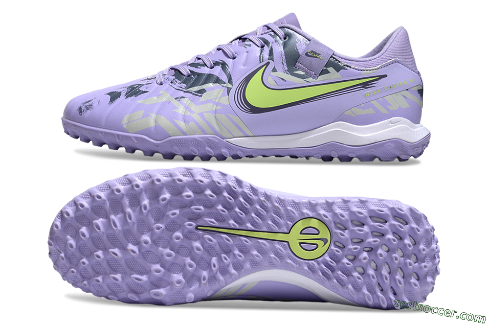 Nike Tiempo Legend 10 Academy TF Low-Tops Soccer Shoes - Purple/Yellow/White 1