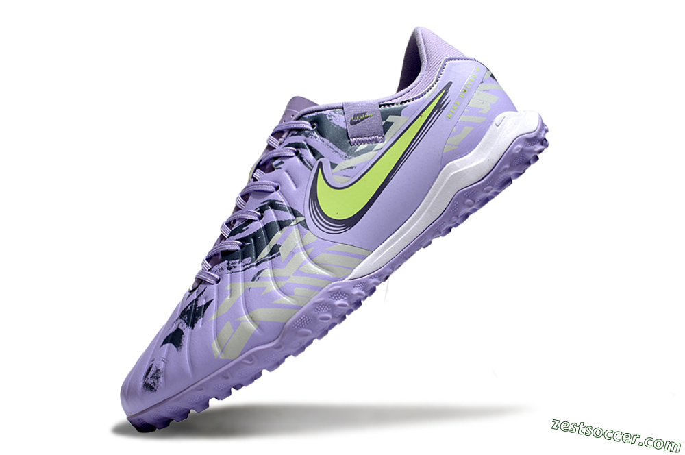 Nike Tiempo Legend 10 Academy TF Low-Tops Soccer Shoes - Purple/Yellow/White 5
