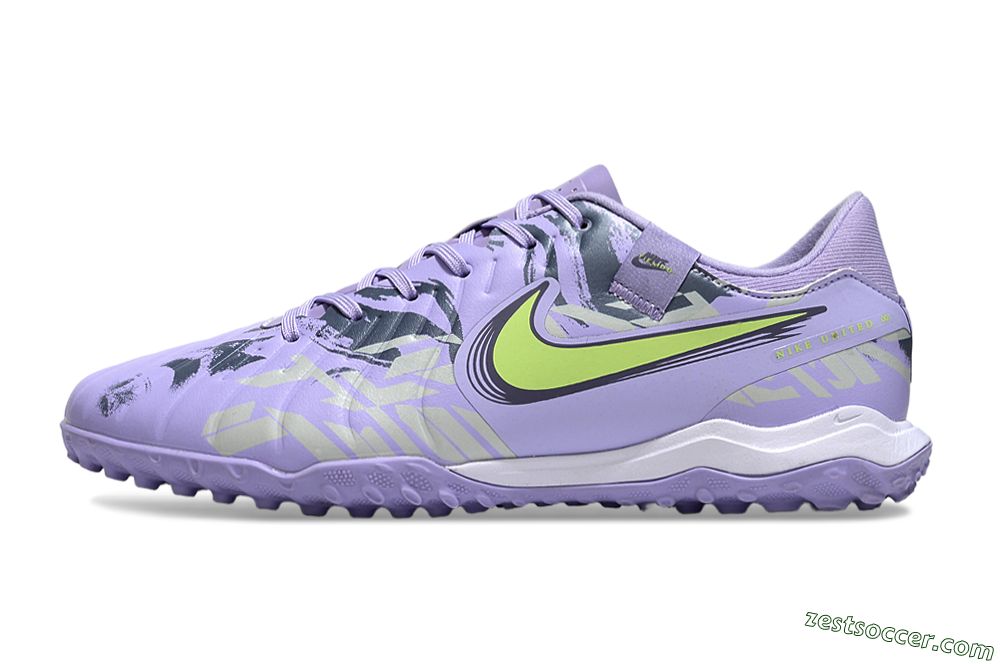 Nike Tiempo Legend 10 Academy TF Low-Tops Soccer Shoes - Purple/Yellow/White 2
