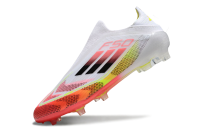 Adidas F50 Elite Laceless FG Low-Tops Soccer Cleats - White/Red/Yellow