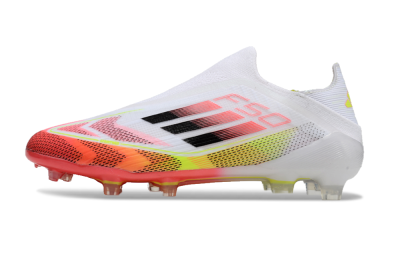 Adidas F50 Elite Laceless FG Low-Tops Soccer Cleats - White/Red/Yellow