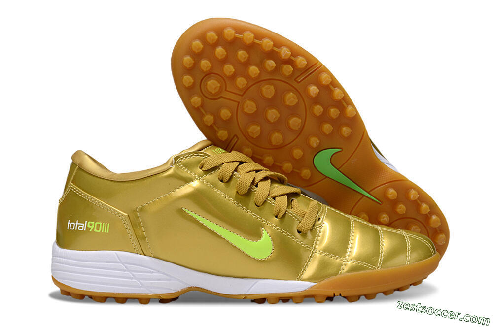 Nike Total 90 II TF Low-Tops Soccer Shoes - Gold/Yellow/White 0
