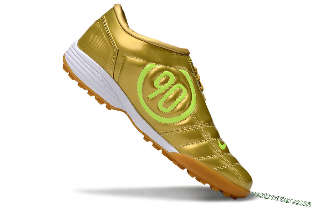 Nike Total 90 II TF Low-Tops Soccer Shoes - Gold/Yellow/White 4