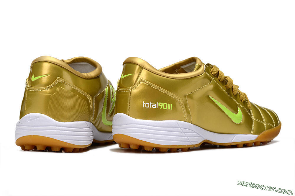 Nike Total 90 II TF Low-Tops Soccer Shoes - Gold/Yellow/White 6