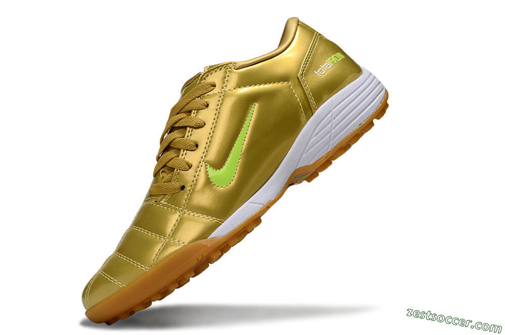 Nike Total 90 II TF Low-Tops Soccer Shoes - Gold/Yellow/White 5