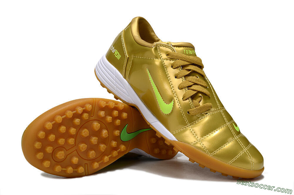 Nike Total 90 II TF Low-Tops Soccer Shoes - Gold/Yellow/White 3