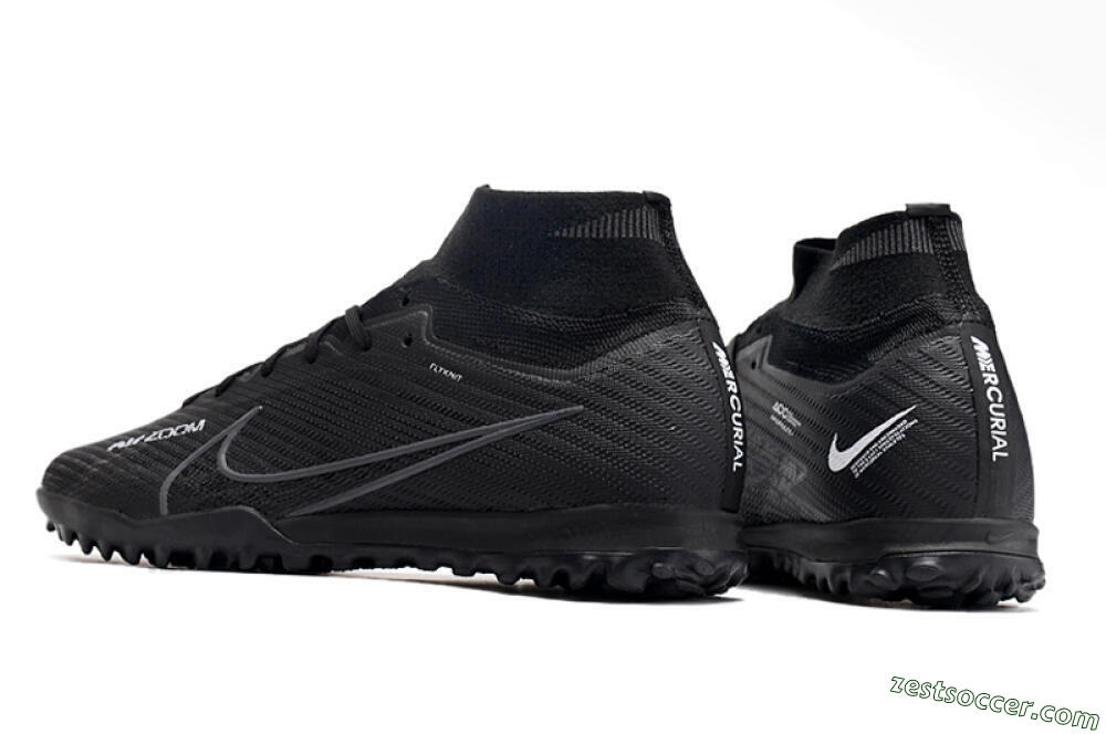 Nike Air Zoom Mercurial Superfly 10 Elite TF High-Tops Soccer Shoes - Black/White/Yellow 4