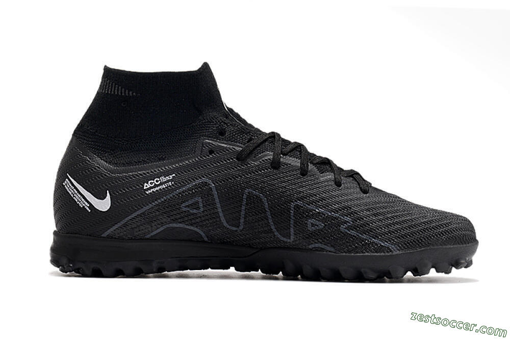 Nike Air Zoom Mercurial Superfly 10 Elite TF High-Tops Soccer Shoes - Black/White/Yellow 5