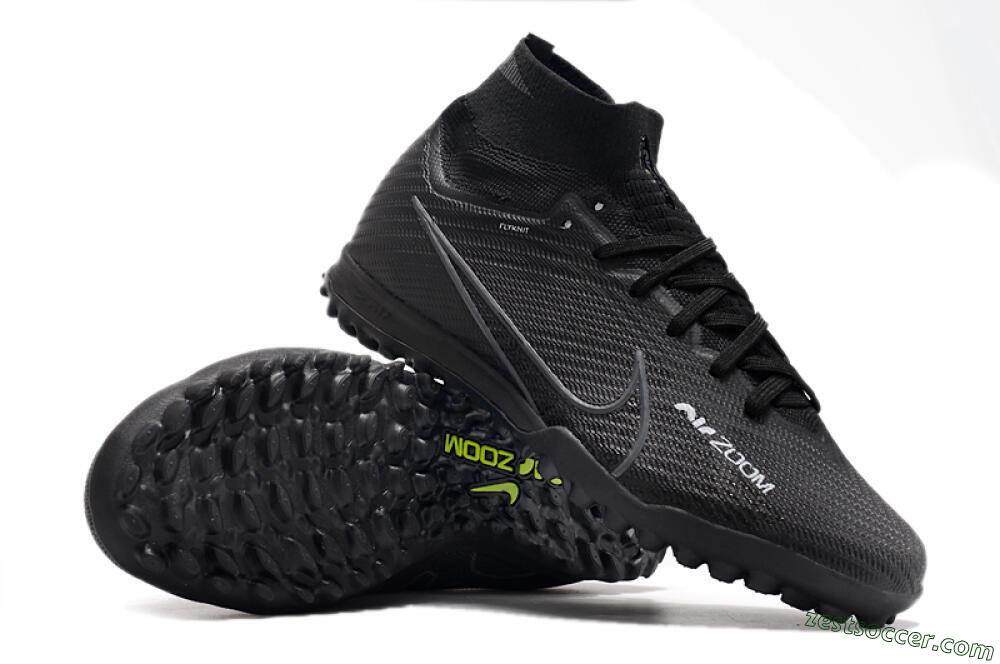 Nike Air Zoom Mercurial Superfly 10 Elite TF High-Tops Soccer Shoes - Black/White/Yellow 1