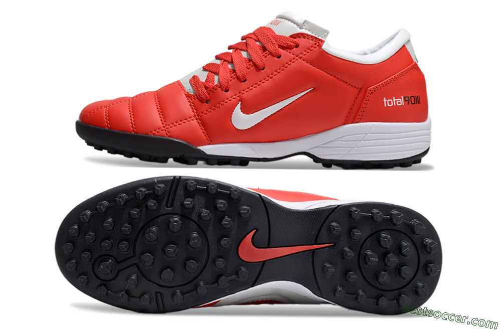 Nike Total 90 II TF Low-Tops Soccer Shoes - Red/White/Black 1